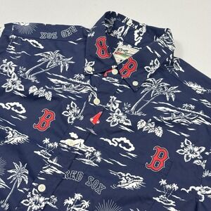 Reyn Spooner Boston Red Sox Shirt Mens Medium Blue MLB Baseball Hawaiian Aloha